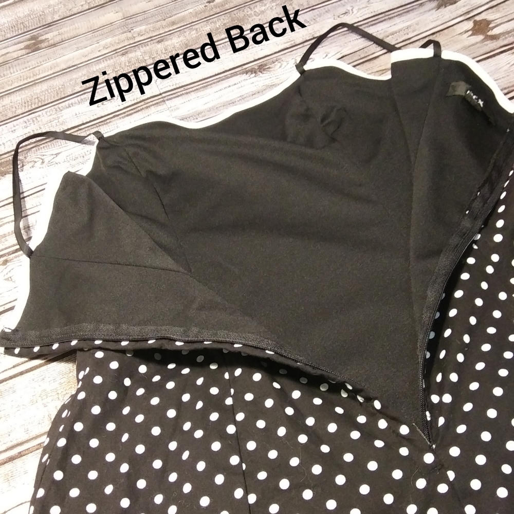 Polka Dot & Lace Full Midi Dress by BCX - Picture 6 of 7